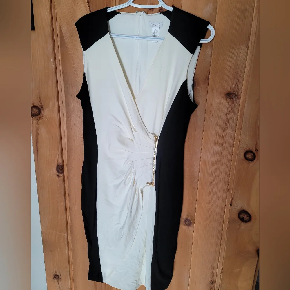 Cache Monochrome Ruched Midi Dress - Picture 2 of 4